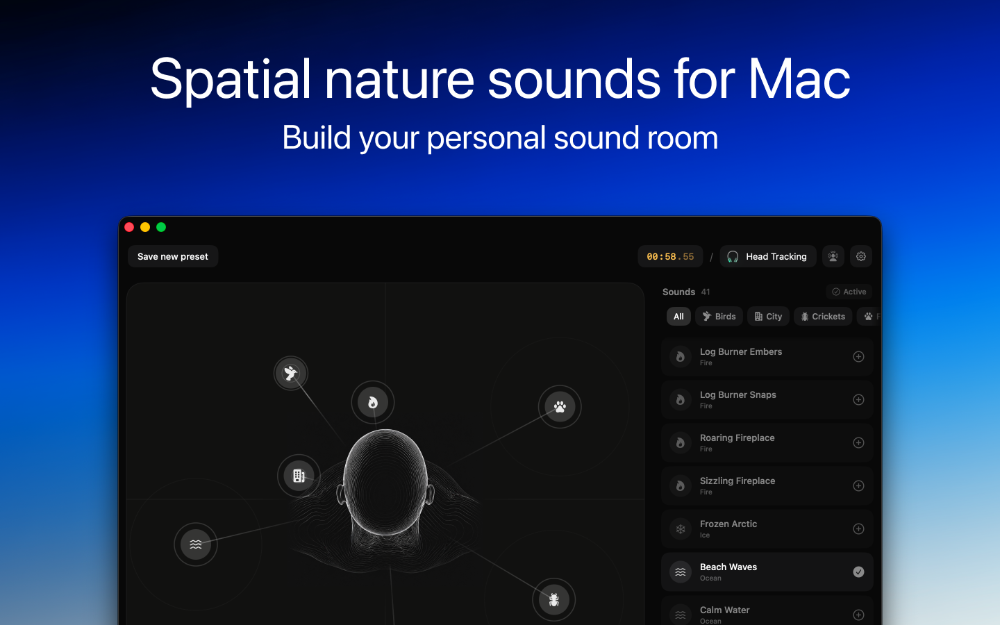 App Store screen — Spatial nature sounds for Mac