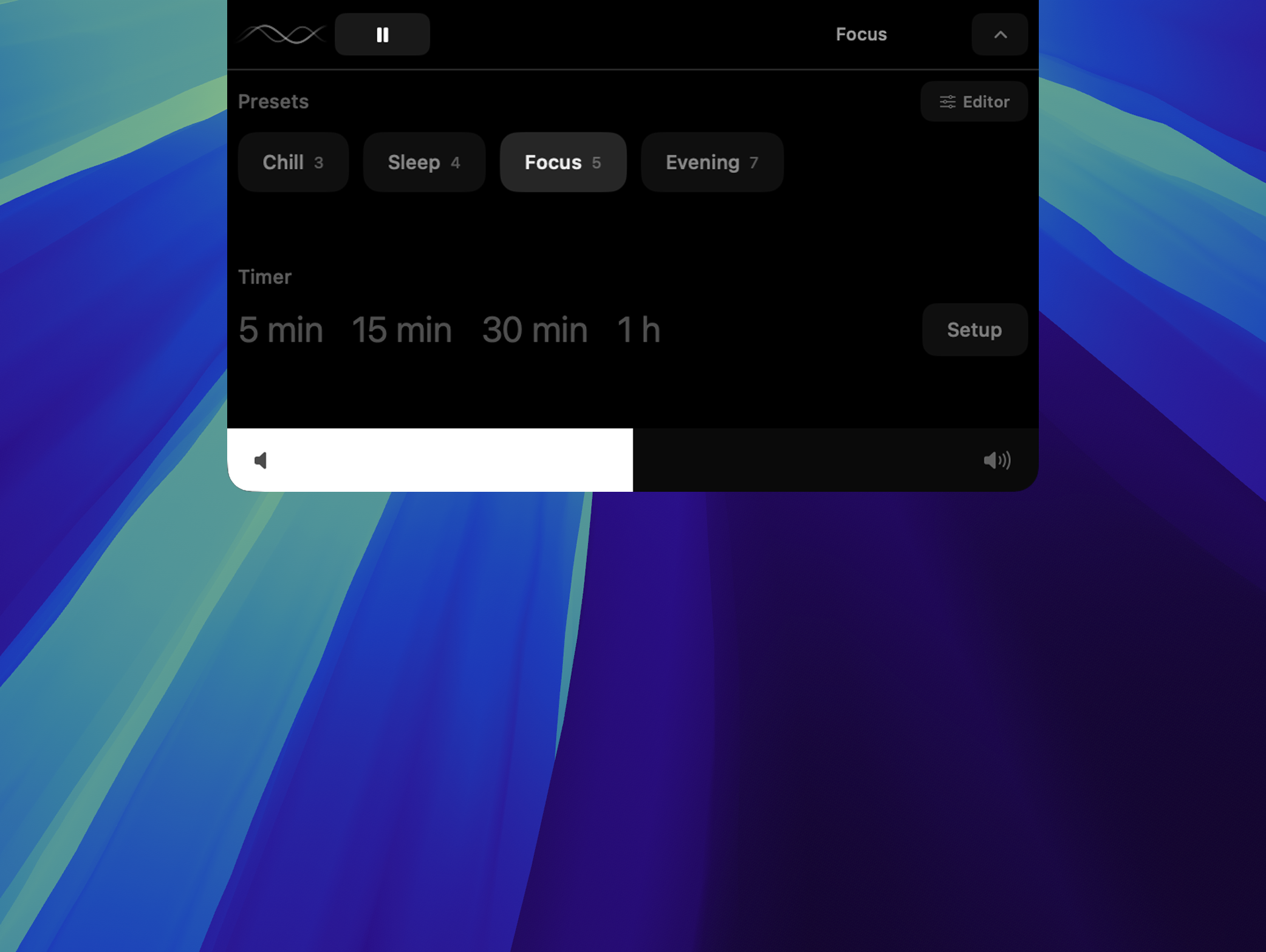 prostir zvuku Notch Bar control on a MacBook